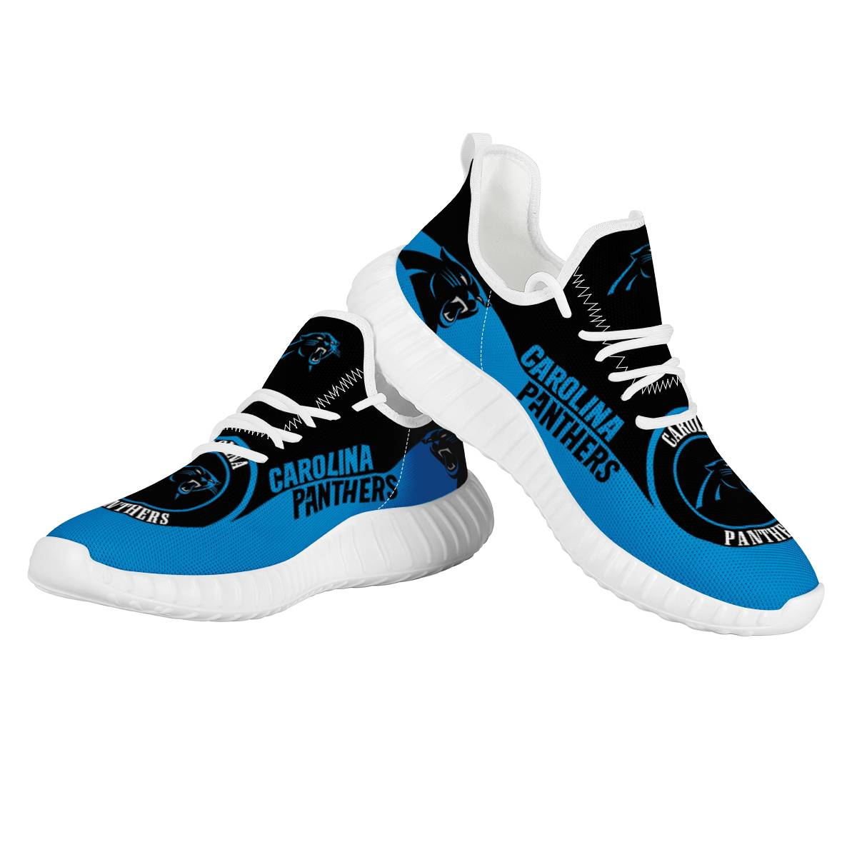 Women's Carolina Panthers Mesh Knit Sneakers/Shoes 004
